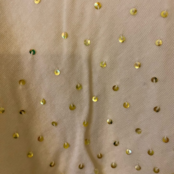 Lulu Lame cream tank with gold scatter sequin - Picture 3 of 3